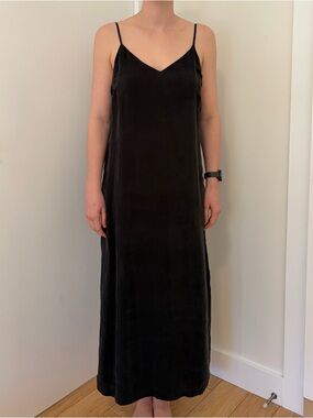 Weekday Black Slip Maxi Dress with Spaghetti Straps